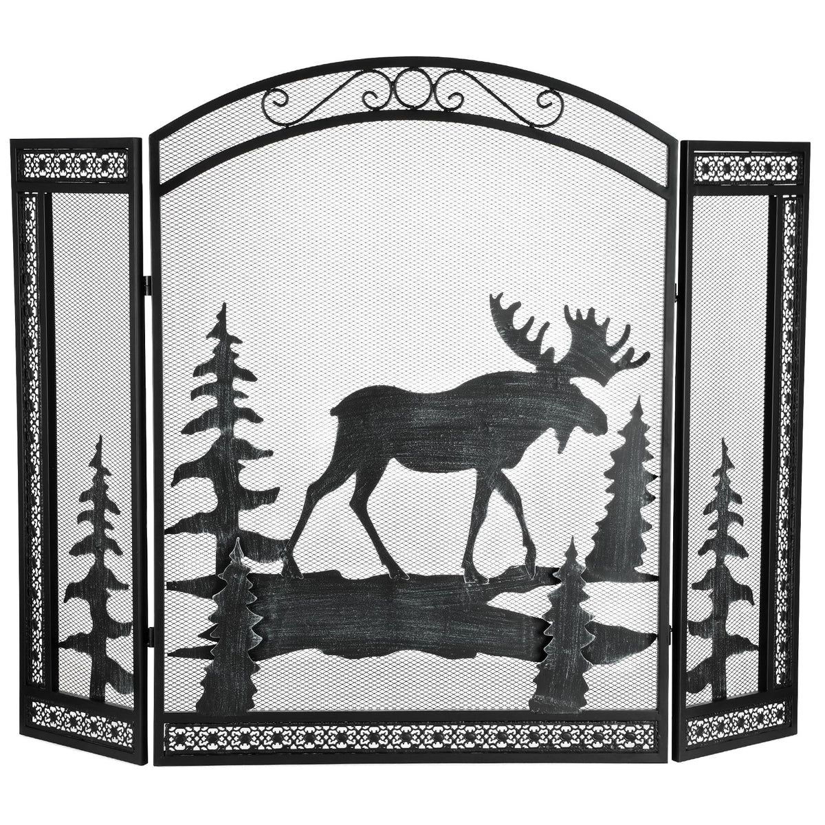 3 Panel Fireplace Screen with Guard Grate Z1909