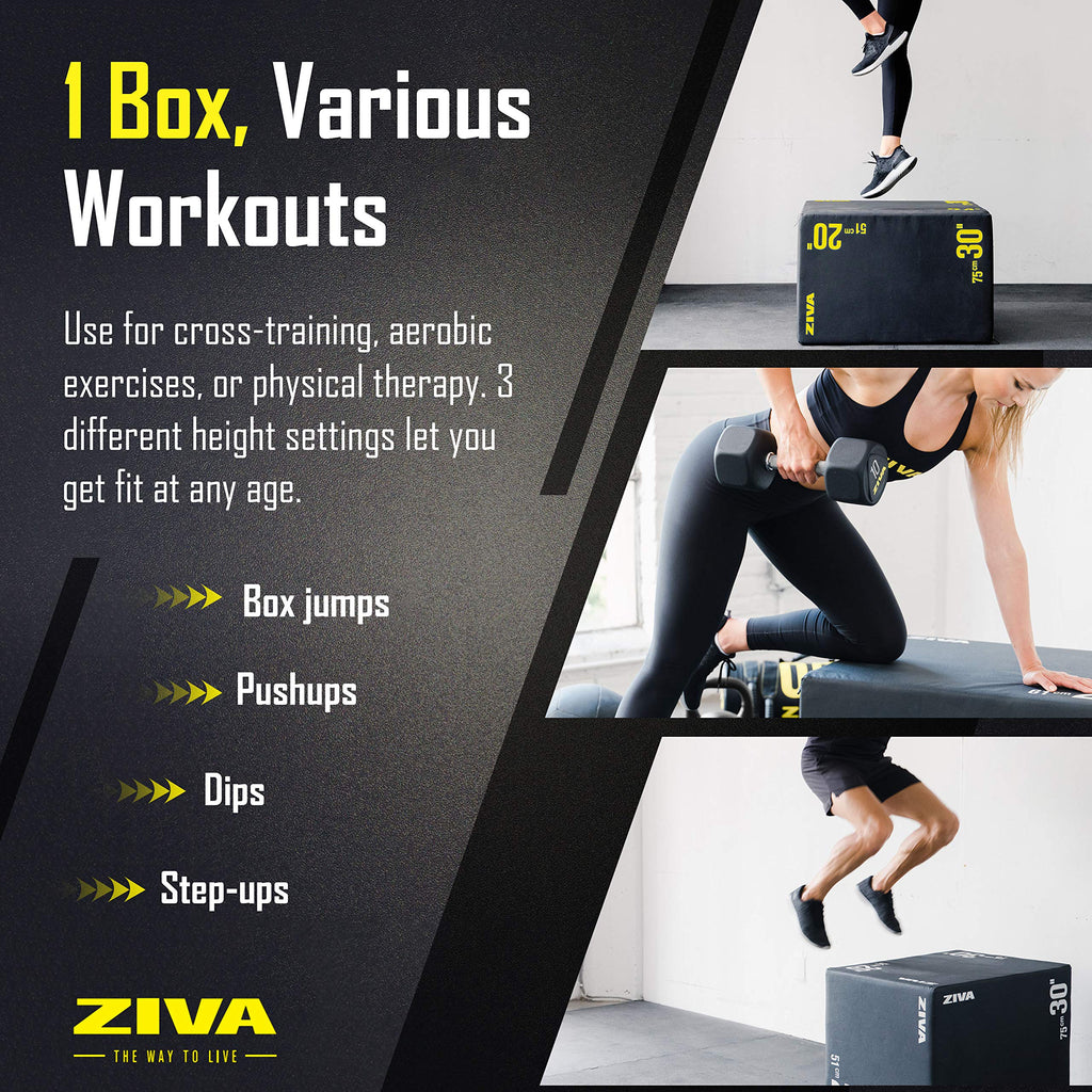 3-in-1 Plyo Box with Non-Slip PVC Cover 20x24x30" R196108