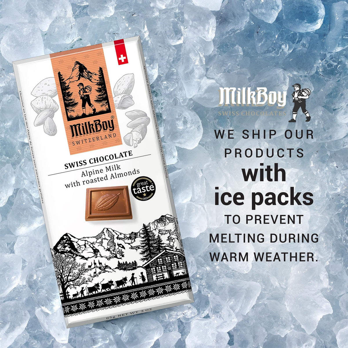 Milk Chocolate Bar with Almonds 3 oz 2 Pack T138565