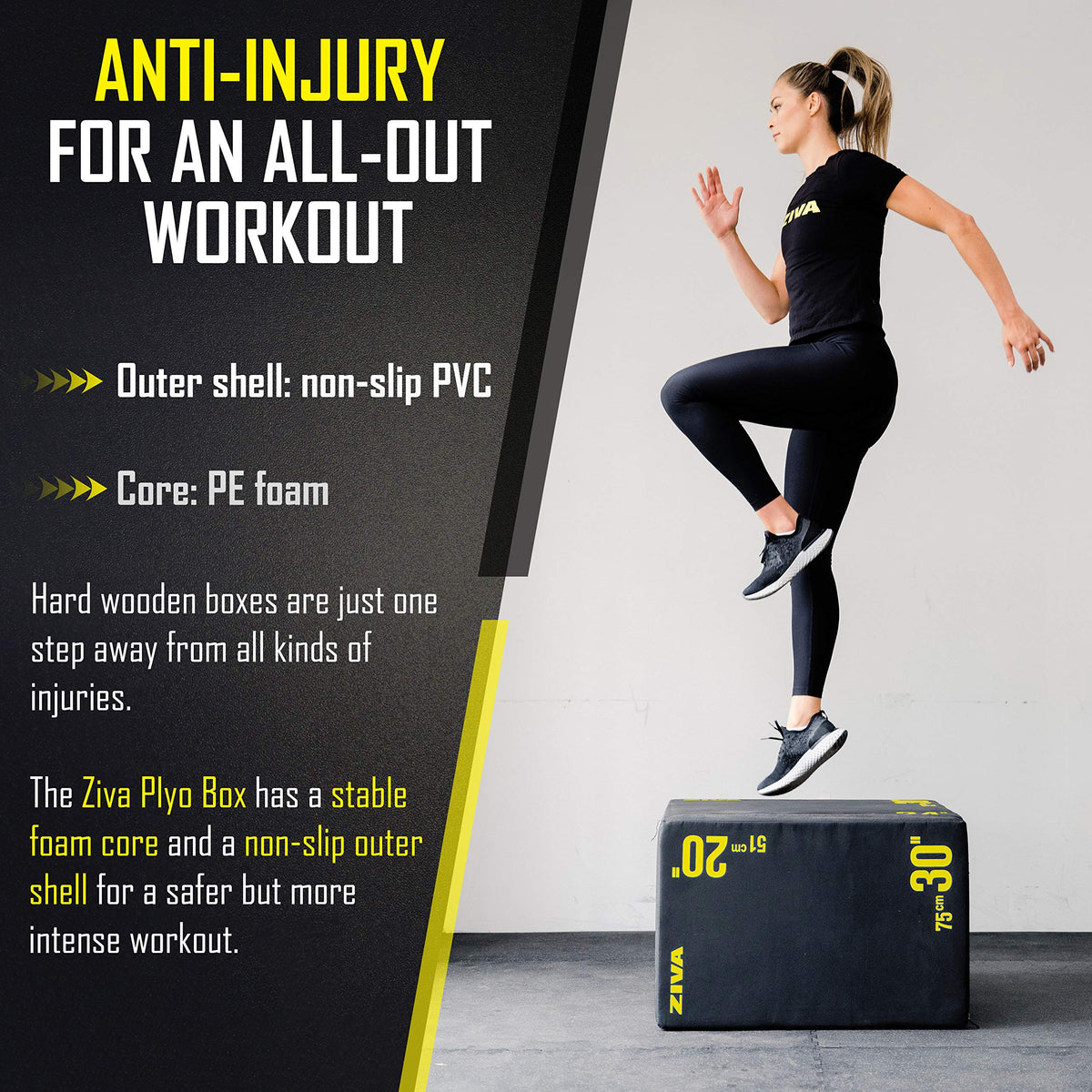 3-in-1 Plyo Box with Non-Slip PVC Cover 20x24x30" R196108
